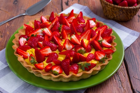 Tarta de fresas frescas