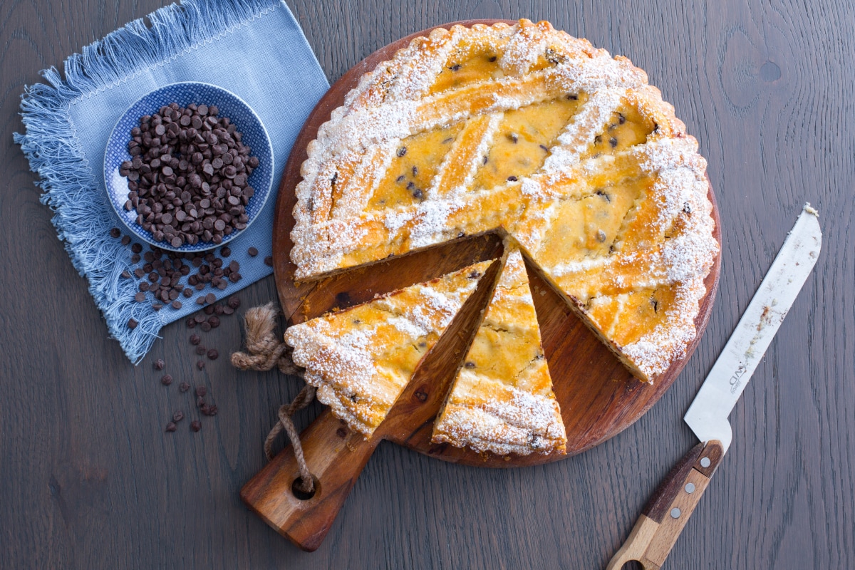 Tarta con mascarpone y gotas de chocolate