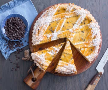 Tarta con mascarpone y gotas de chocolate