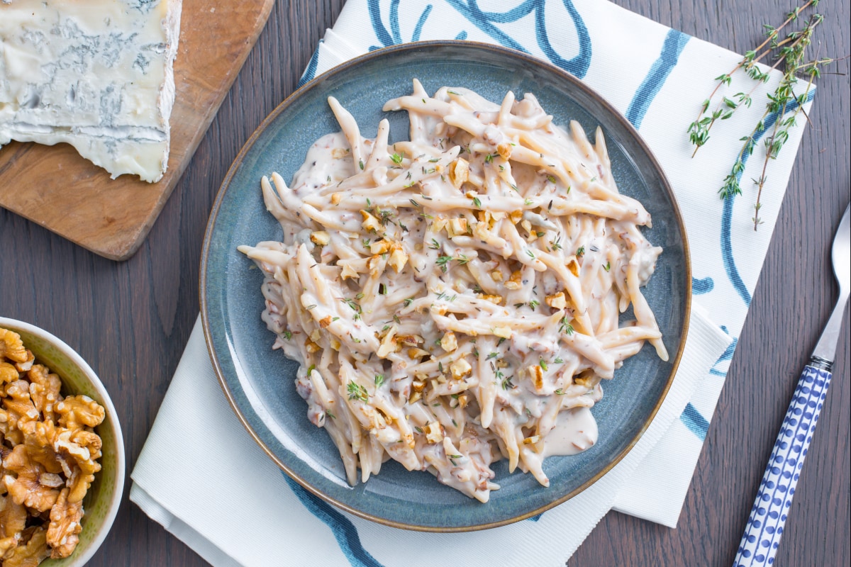 Pasta gorgonzola y nueces