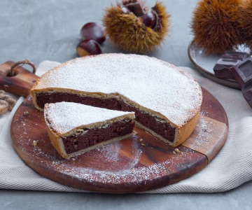 Tarta de castañas y chocolate