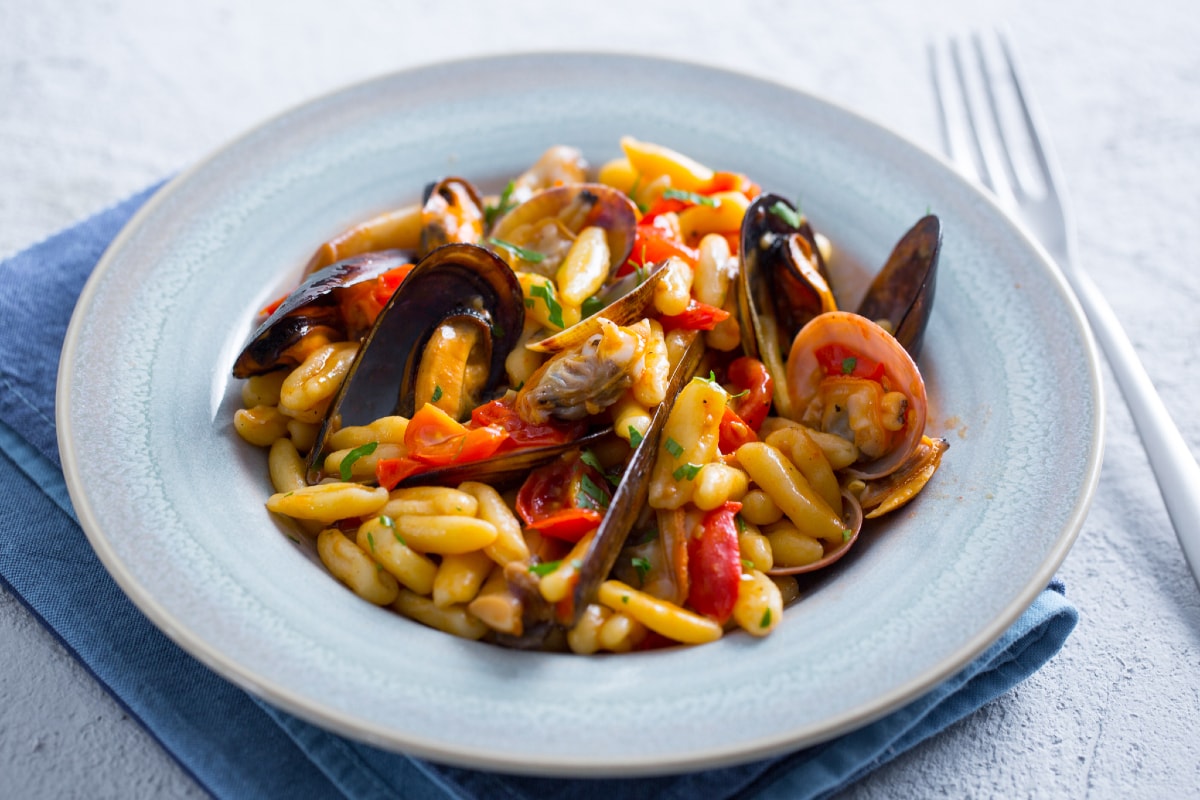 Cavatelli con mariscos