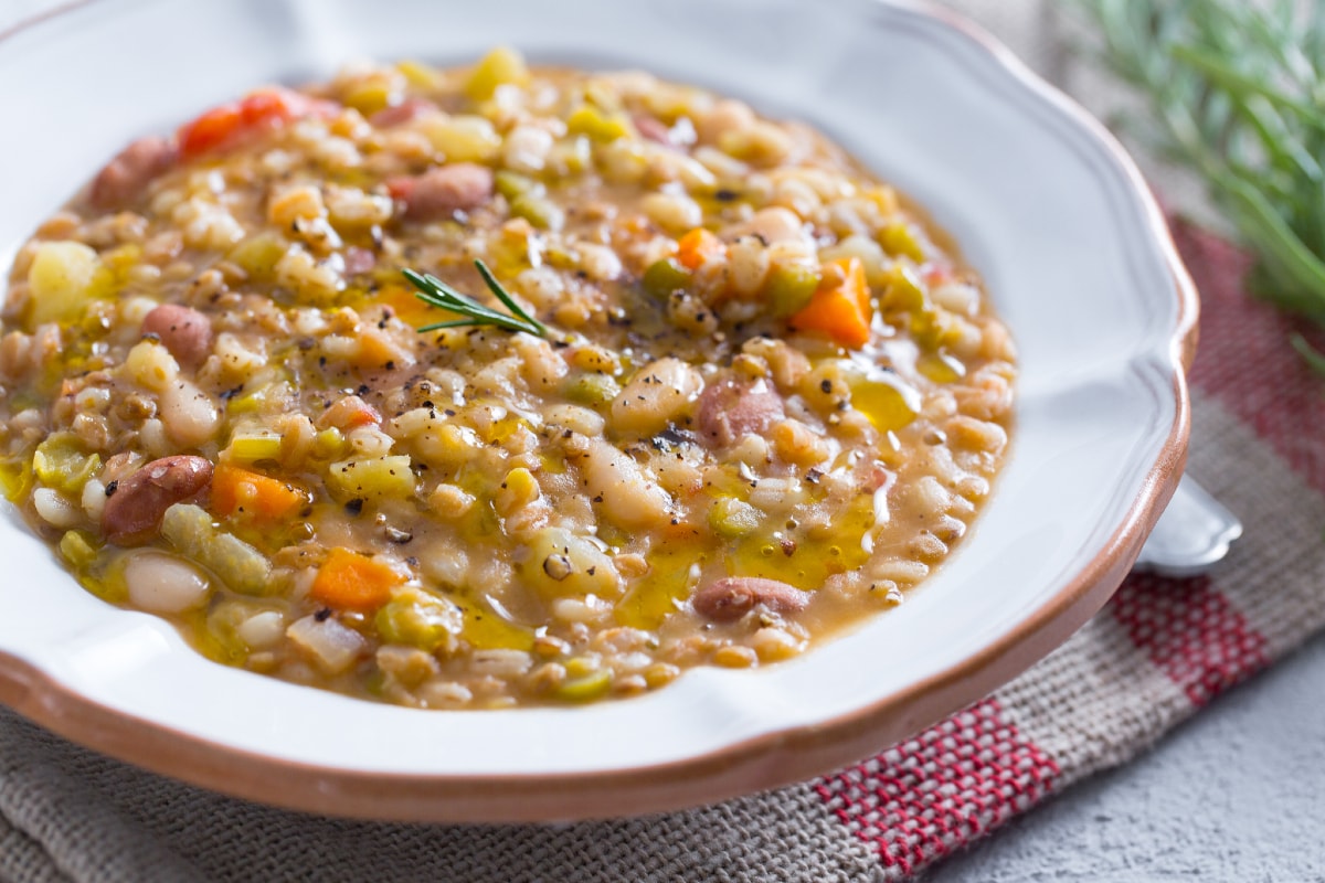 Sopa de legumbres y cereales