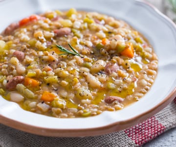 Sopa de legumbres y cereales