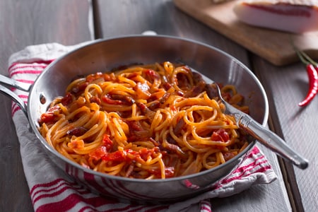 Espaguetis a la Amatriciana