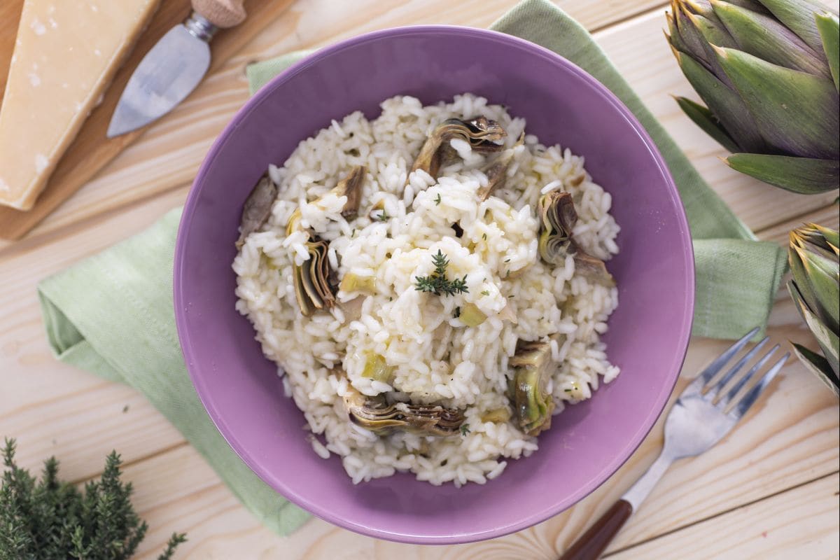 Risotto con alcachofas