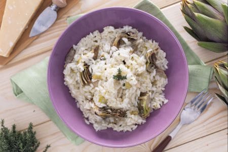 Risotto con alcachofas