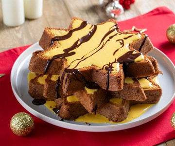 Estrellas de pandoro con crema de zabaione