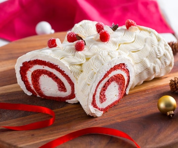 Tronco de Navidad red velvet