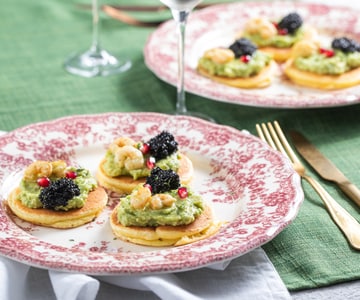 Blinis con caviar