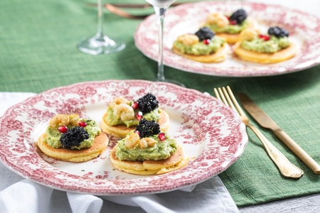 Blinis con caviar