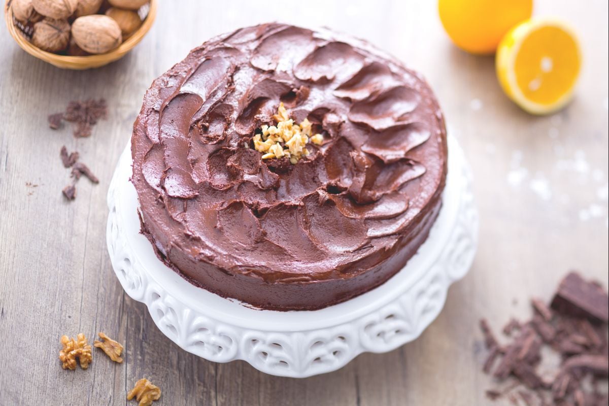 Tarta de chocolate y nueces