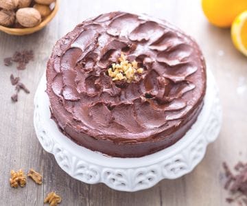 Tarta de chocolate y nueces