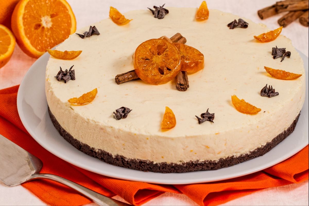 Cheesecake de naranja y canela