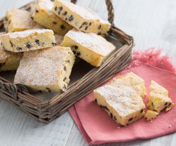 Brownies de chocolate blanco